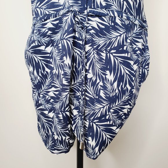 ANTHRO BISHOP + YOUNG Palm Leaf Navy Romper - Picture 3 of 10